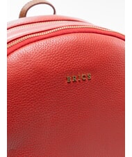 BRIC&rsquo;S CREMONA Sac &agrave; dos en cuir, deux compartiments rouge - Sacs pour Femme - 4