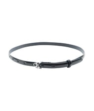 CALVIN KLEIN ROUND CK BUCKLE ceinture en cuir noir / nickel antique - Ceintures - 2