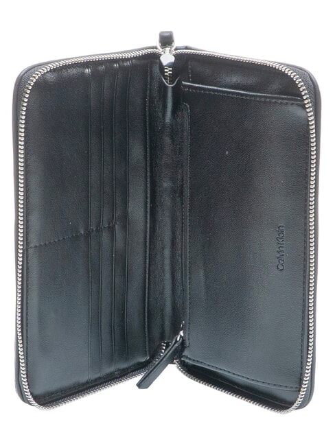 EMBLEM AOP Grand portefeuille zipp&eacute; lotus beige / noir aop - Portefeuilles Homme