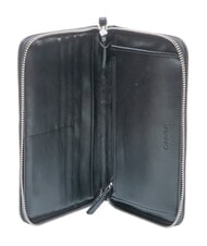 CALVIN KLEIN EMBLEM AOP Grand portefeuille zipp&eacute; lotus beige / noir aop - Portefeuilles Homme - 2