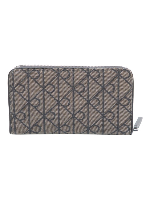 EMBLEM AOP Grand portefeuille zipp&eacute; lotus beige / noir aop - Portefeuilles Homme