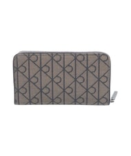 CALVIN KLEIN EMBLEM AOP Grand portefeuille zipp&eacute; lotus beige / noir aop - Portefeuilles Homme - 3