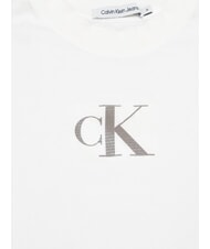 CALVIN KLEIN CK JEANS T-shirt court &agrave; manches longues blanc brillant - T-shirt - 2