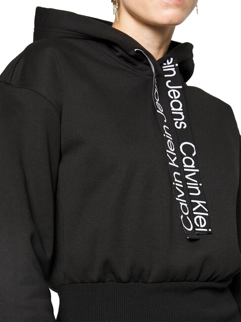 CK JEANS robe &agrave; capuche noir/blanc &eacute;clatant - V&ecirc;tements femme