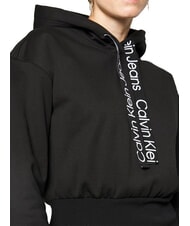 CALVIN KLEIN CK JEANS robe &agrave; capuche noir/blanc &eacute;clatant - V&ecirc;tements femme - 5