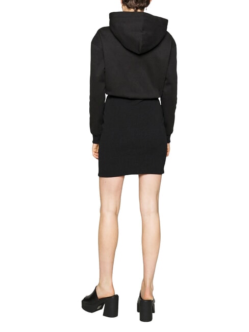 CK JEANS robe &agrave; capuche noir/blanc &eacute;clatant - V&ecirc;tements femme