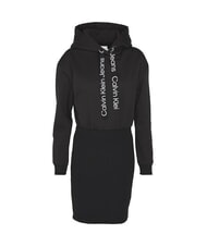 CALVIN KLEIN CK JEANS robe &agrave; capuche noir/blanc &eacute;clatant - V&ecirc;tements femme - 7