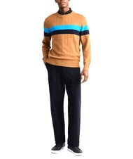 TOMMY HILFIGER TH pull &agrave; col rond cognac / mono de canne &agrave; sucre - Pulls pour hommes - 3