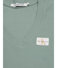 CALVIN KLEIN WOVEN LABEL T-shirt en coton &agrave; manches courtes gris - T-shirt - 2
