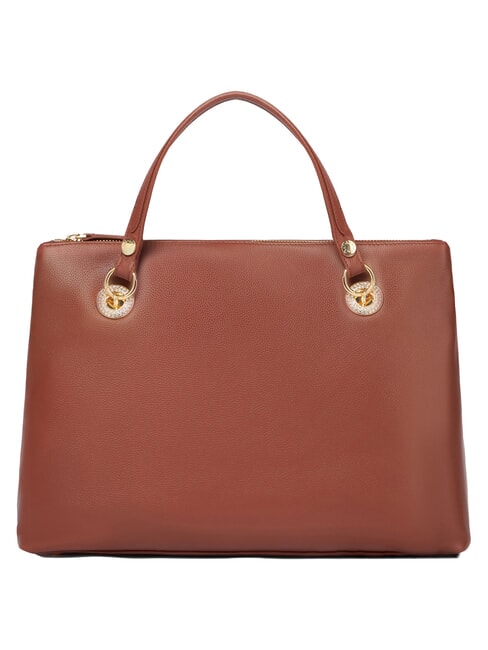 NORA Sac &agrave; main en cuir avec bandouli&egrave;re marron - Sacs pour Femme