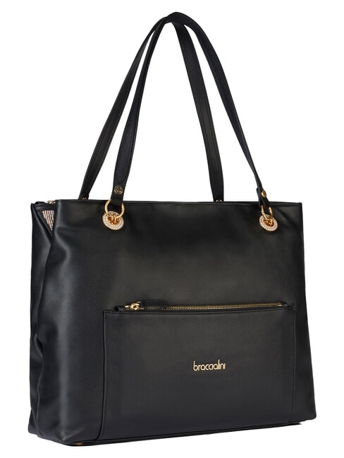 NORA Sac bandouli&egrave;re en cuir avec poche noir - Sacs pour Femme