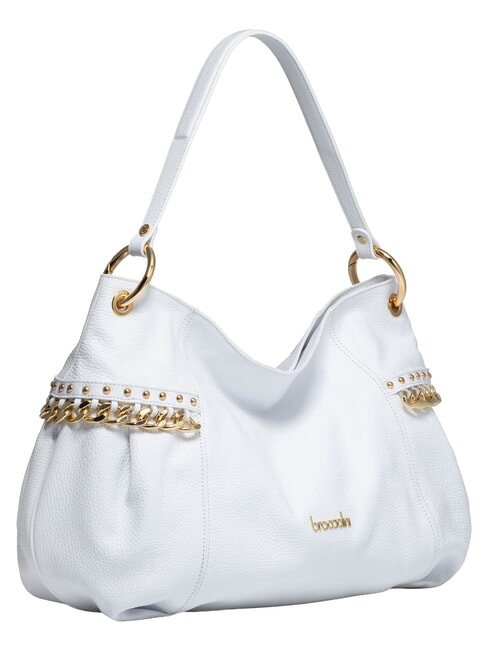 NORA Sac bandouli&egrave;re en cuir avec cha&icirc;ne blanc - Sacs pour Femme