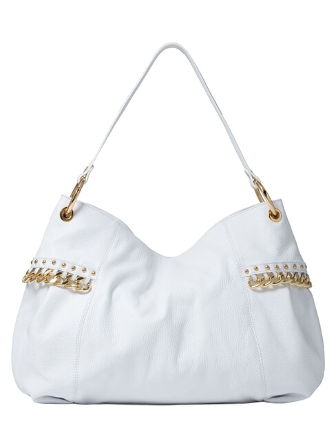 NORA Sac bandouli&egrave;re en cuir avec cha&icirc;ne blanc - Sacs pour Femme