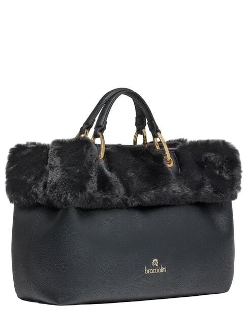 BETH FUR Sac &agrave; main avec pochette noir - Sacs pour Femme