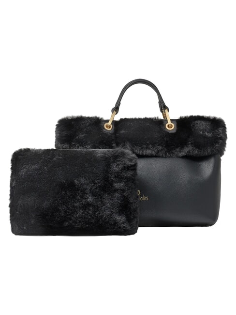 BETH FUR Sac &agrave; main avec pochette noir - Sacs pour Femme