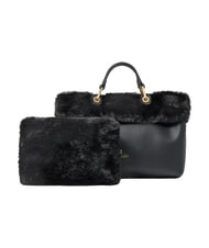 BRACCIALINI BETH FUR Sac &agrave; main avec pochette noir - Sacs pour Femme - 3
