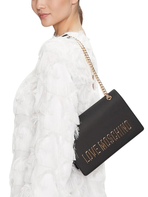 BOLD LOVE Sac bandouli&egrave;re, avec cha&icirc;ne Noir - Sacs pour Femme