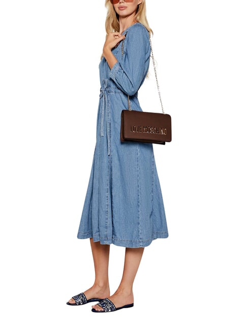 BOLD LOVE Sac bandouli&egrave;re, avec cha&icirc;ne ch&acirc;taigne - Sacs pour Femme