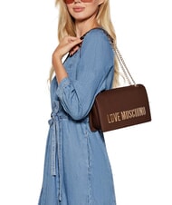 LOVE MOSCHINO BOLD LOVE Sac bandouli&egrave;re, avec cha&icirc;ne ch&acirc;taigne - Sacs pour Femme - 5