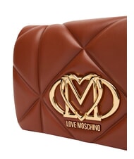 LOVE MOSCHINO EMBOSSED Mini sac bandouli&egrave;re, avec cha&icirc;ne ch&acirc;taigne - Sacs pour Femme - 5