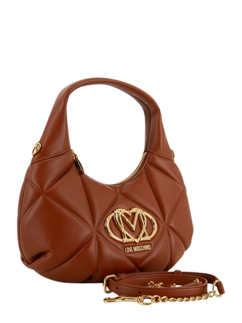 EMBOSSED Sac &agrave; main avec bandouli&egrave;re ch&acirc;taigne - Sacs pour Femme
