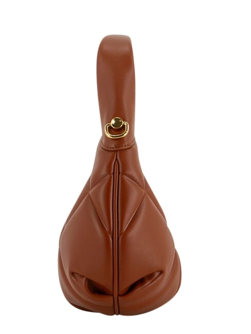 EMBOSSED Sac &agrave; main avec bandouli&egrave;re ch&acirc;taigne - Sacs pour Femme