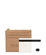 LOVE MOSCHINO SIGNATURE Porte-cartes avec porte-monnaie beige - Portefeuilles Femme - 3