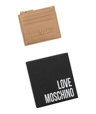 LOVE MOSCHINO SIGNATURE Porte-cartes avec porte-monnaie beige - Portefeuilles Femme - 4