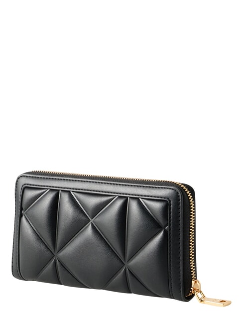 EMBOSSED Grand portefeuille zipp&eacute; Noir - Portefeuilles Femme