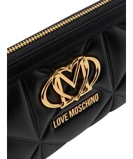 LOVE MOSCHINO EMBOSSED Grand portefeuille zipp&eacute; Noir - Portefeuilles Femme - 4