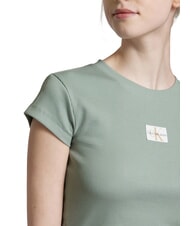 CALVIN KLEIN WOVEN LABEL T-shirt en coton &agrave; manches courtes gris - T-shirt - 3