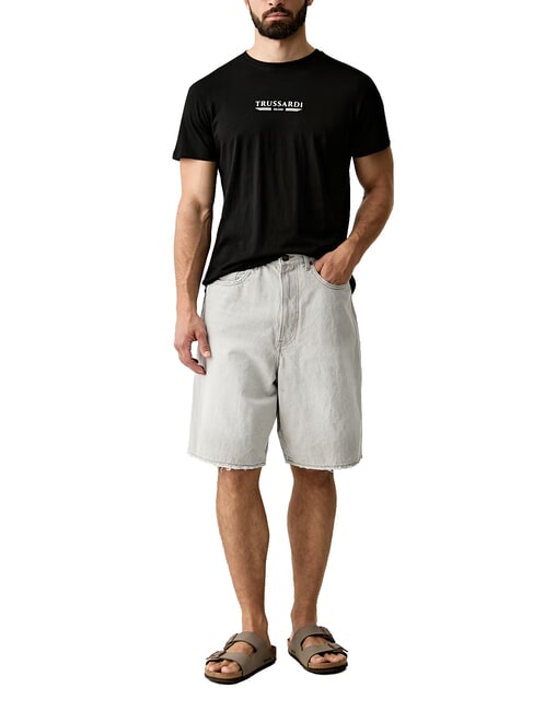 BASIC T-shirt en coton &agrave; manches courtes noir - T-shirt