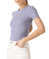 CALVIN KLEIN WASHED WOVEN LABEL T-shirt en coton &agrave; manches courtes violet - T-shirt - 3