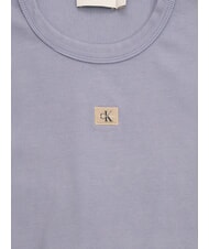 CALVIN KLEIN WASHED WOVEN LABEL T-shirt en coton &agrave; manches courtes violet - T-shirt - 2
