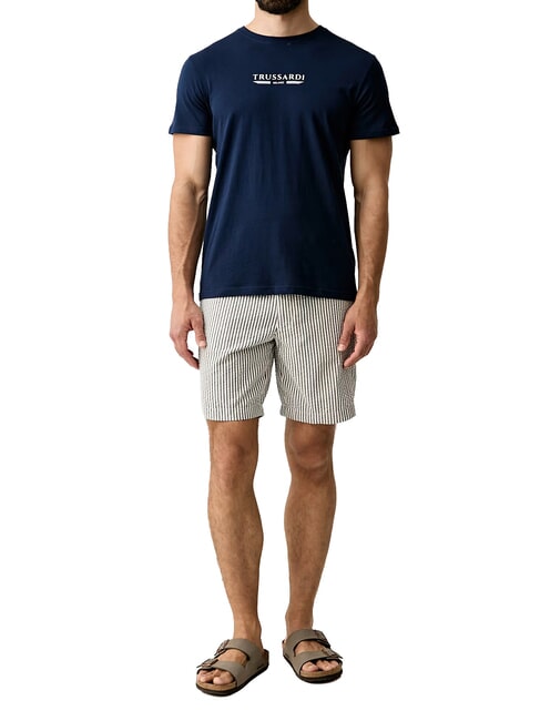 BASIC T-shirt en coton &agrave; manches courtes marine - T-shirt