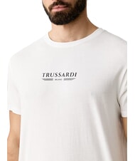 TRUSSARDI BASIC T-shirt en coton &agrave; manches courtes blanc - T-shirt - 3
