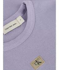 CALVIN KLEIN WASHED WOVEN LABEL T-shirt en coton &agrave; manches courtes violet - T-shirt - 4