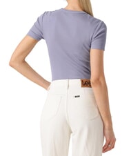 CALVIN KLEIN WASHED WOVEN LABEL T-shirt en coton &agrave; manches courtes - T-shirt