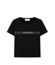 TRUSSARDI DIGITAL LEVRIERO T-shirt en coton &agrave; manches courtes noir - T-shirt - 5