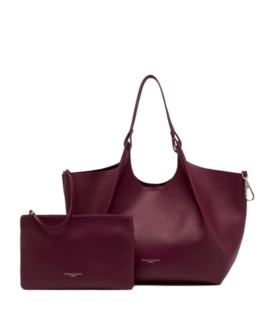 DUA Grand sac &agrave; bandouli&egrave;re en cuir rubis antique - Sacs pour Femme