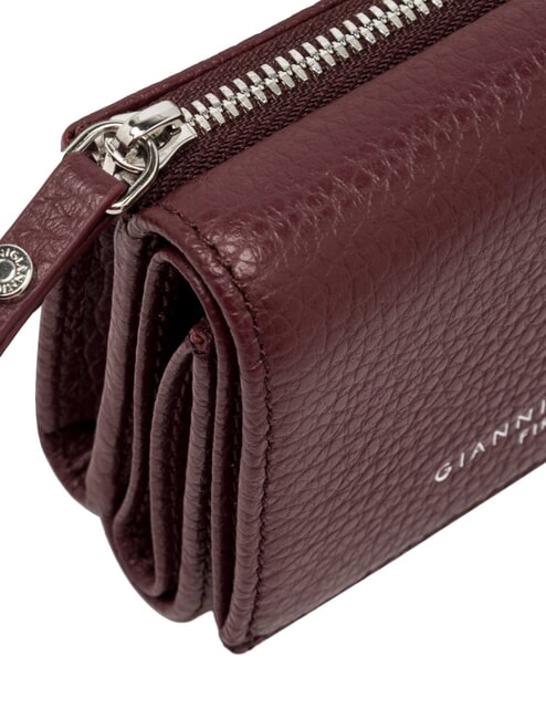 WALLETS GRAIN Petit portefeuille en cuir grain&eacute; rubis antique - Portefeuilles Femme