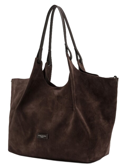 DUA Sac bandouli&egrave;re en cuir moka - Sacs pour Femme