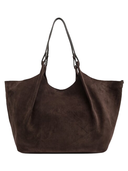DUA Sac bandouli&egrave;re en cuir moka - Sacs pour Femme