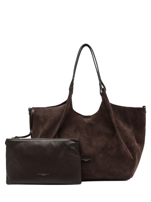 DUA Sac bandouli&egrave;re en cuir moka - Sacs pour Femme