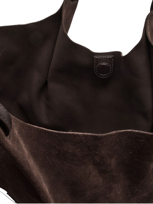 DUA Sac bandouli&egrave;re en cuir moka - Sacs pour Femme