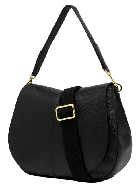 HELENA ROUND Sac bandouli&egrave;re en cuir Noir - Sacs pour Femme