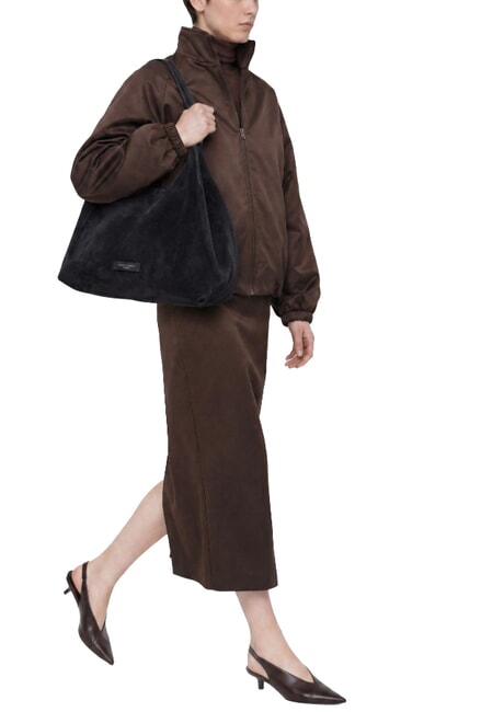 DUA Sac bandouli&egrave;re en cuir nuit - Sacs pour Femme