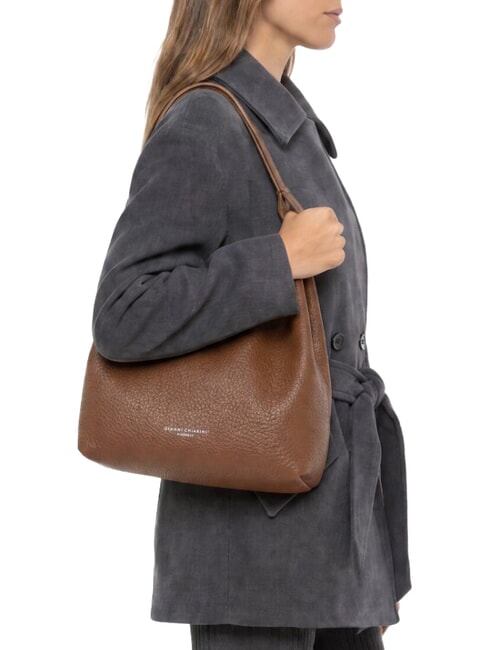 DUA Grand sac &agrave; bandouli&egrave;re en cuir noix - Sacs pour Femme
