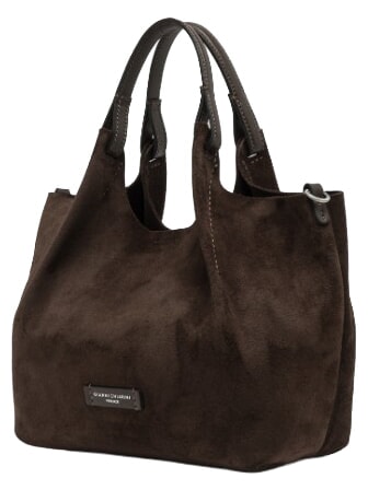 DUA Sac bandouli&egrave;re en cuir moka - Sacs pour Femme