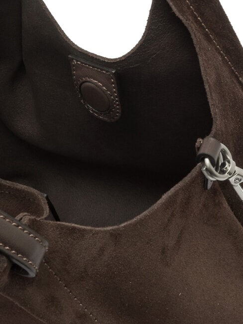 DUA Sac bandouli&egrave;re en cuir moka - Sacs pour Femme